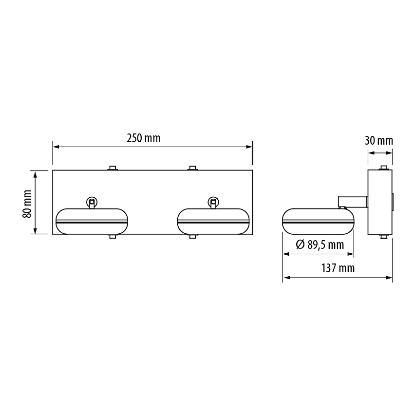 LED осветително тяло за баня, 2x5W, 2700K хром, IP44 / LOTB1027