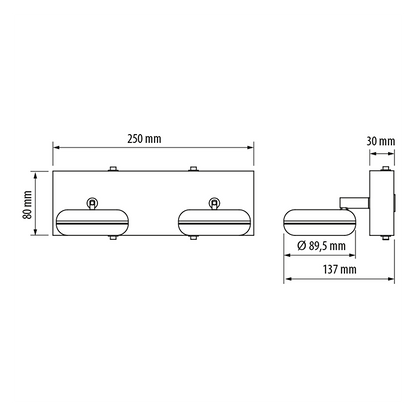 LED осветително тяло за баня, 2x5W, 2700K хром, IP44 / LOTB1027