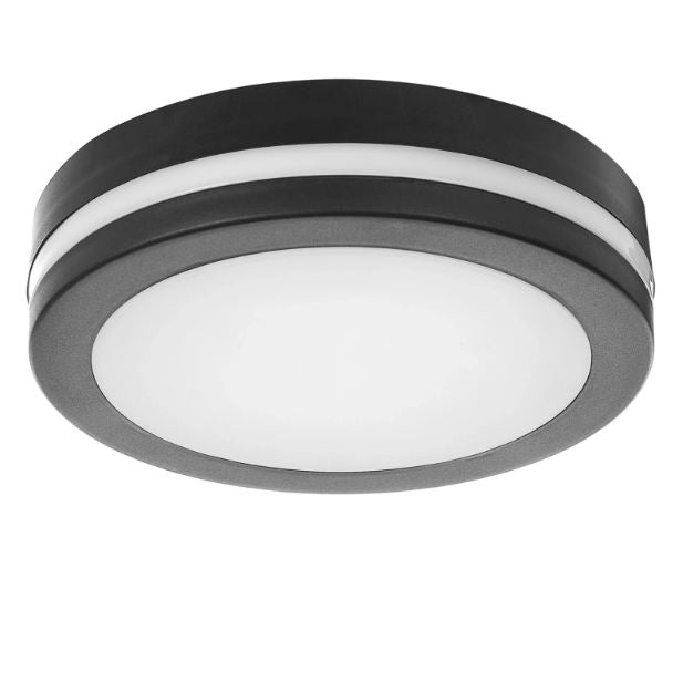 Плафон Sence с микровълнов сензор за присъствие 3-7m, черен, led 20w, 4000k, 2000lm, ip65, 2988/20w