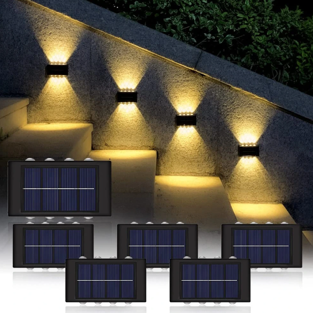 Комплект 2бр. Малка соларна лампа за ограда, топла светлина, led 3w, 2934