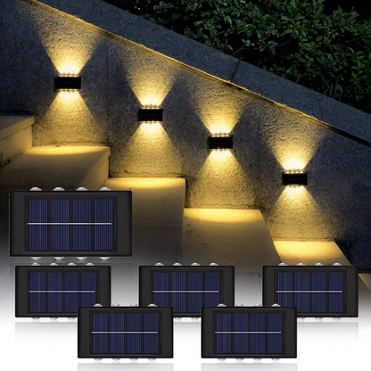 Комплект 2бр. Малка соларна лампа за ограда, топла светлина, led 3w, 2934
