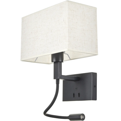 Аплик Andre, черен, 1xE27+led 3w, 3000k, 4102 BK