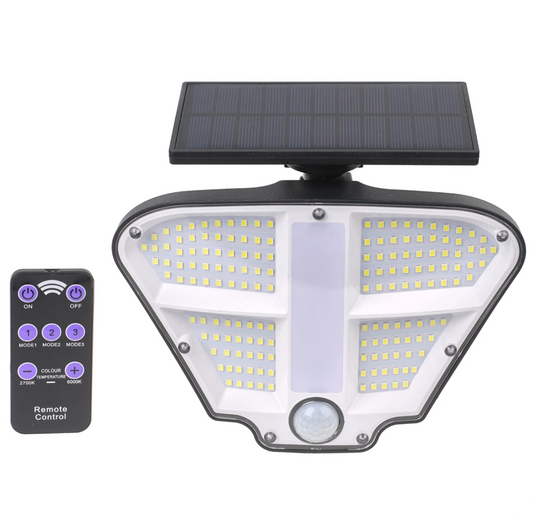 Соларен прожектор Solar със сензор за движение и дистанционно, влагозащитен IP60, 4000K, led 40W, 2941