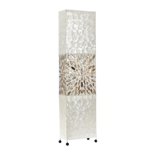 Лампион от седеф и дърво, златист, 2x40w, eli 36f gd