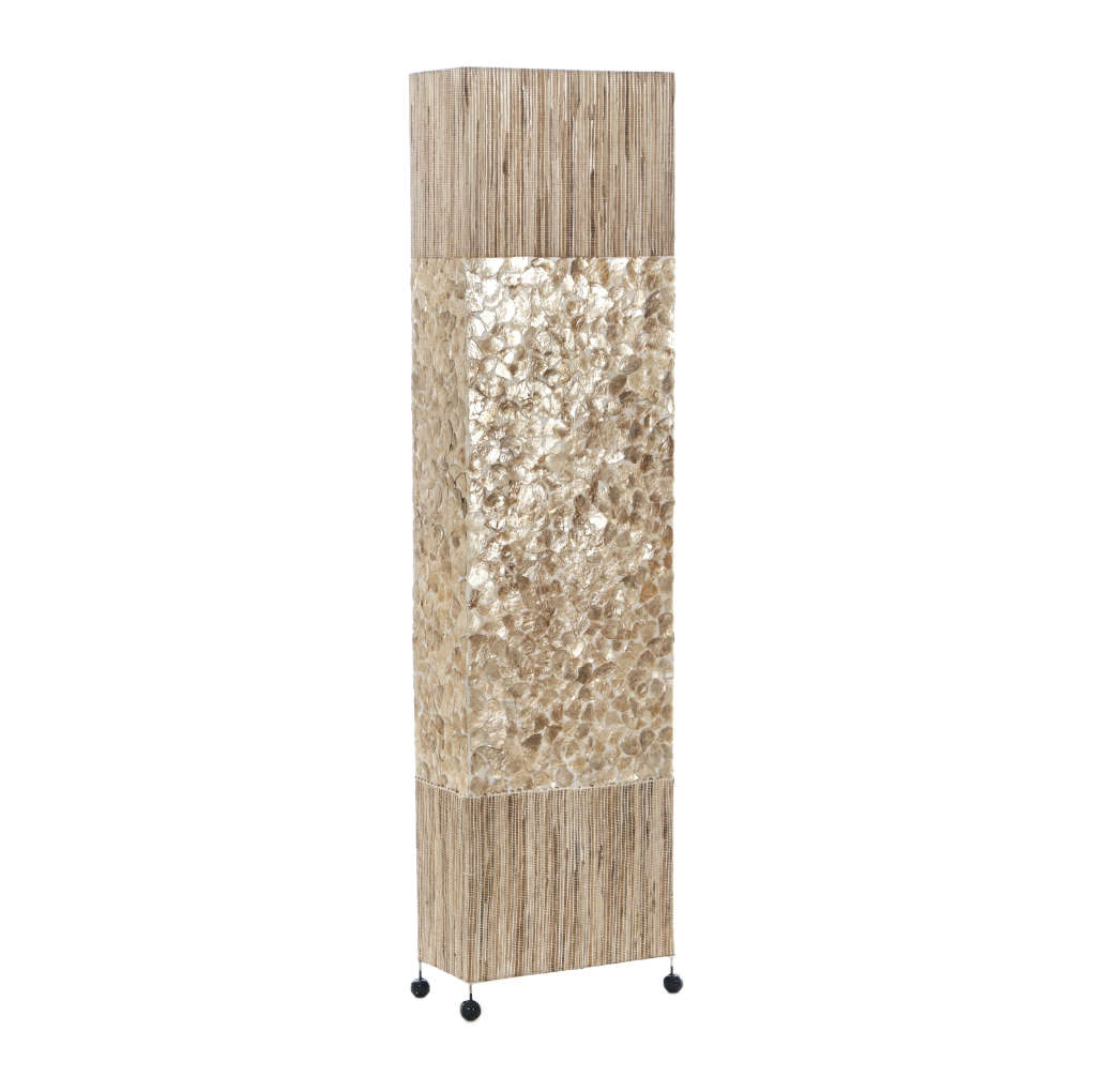 Лампион от седеф и дърво, златист и кафяв, 2x40w, eli 33f gd/br