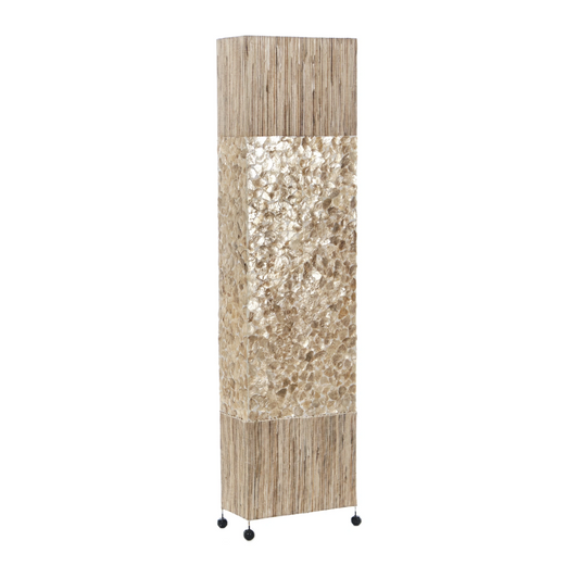 Лампион от седеф и дърво, златист и кафяв, 2x40w, eli 33f gd/br