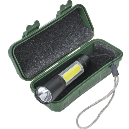 Мощно фенерче с 2 led лампи, 3 режима на светене, акумулаторна батерия, USB зареждане, 2952