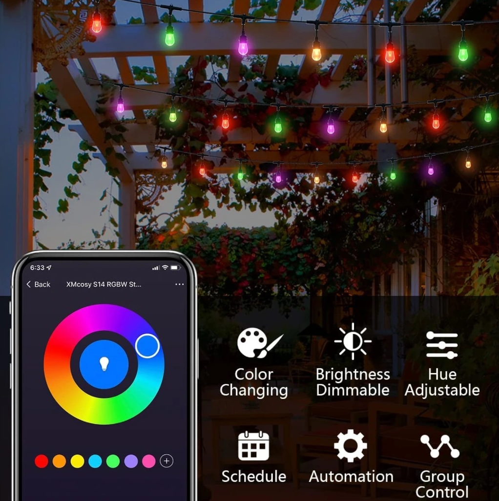 Светещ гирлянд Smarty, черен, 2700k-4000k-6400k + RGB, led 5w, 2653