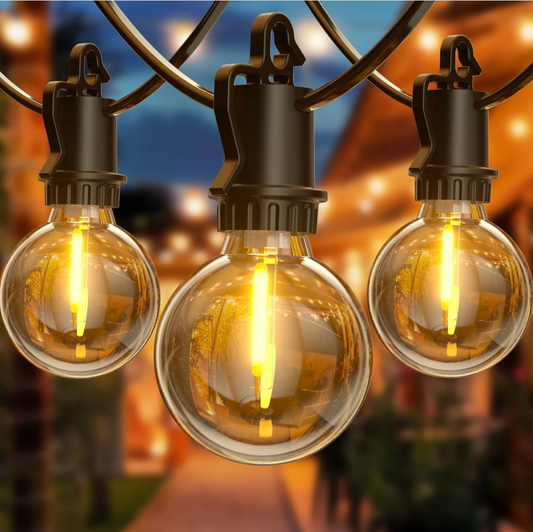 Светещ гирлянд Solar със соларен панел и 10бр. Led лампи, 5 метра, влагозащитен IP44,10x0.2w, 2937b