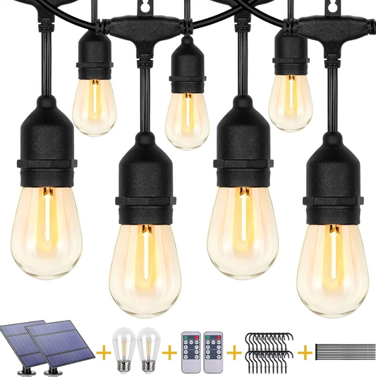 Светещ гирлянд Solar със соларен панел и 10бр. лампи, 5 метра, влагозащитен IP65,10xe27, 2936