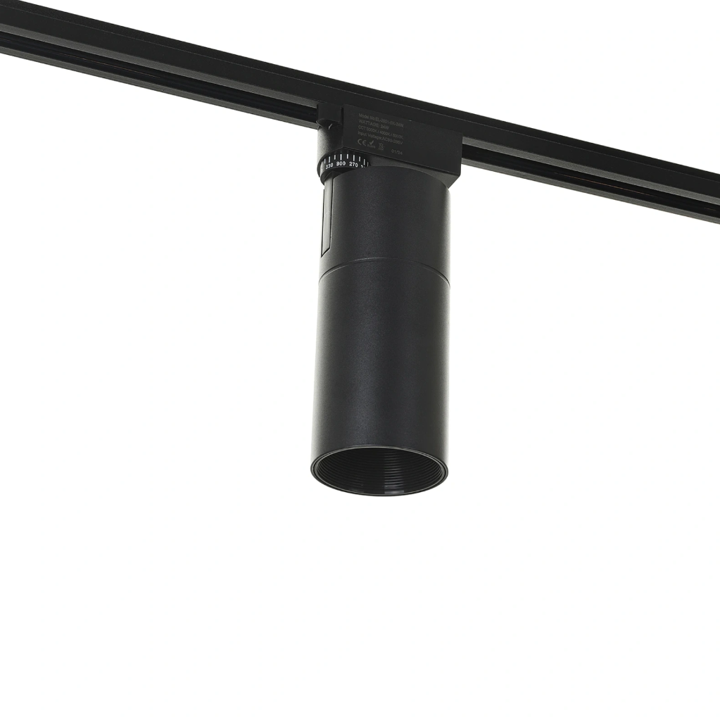 Спот Carina за монофазна трак шина, черен, led 24w, 3000-4000-6000k, 2400lm, 2901/24w bk