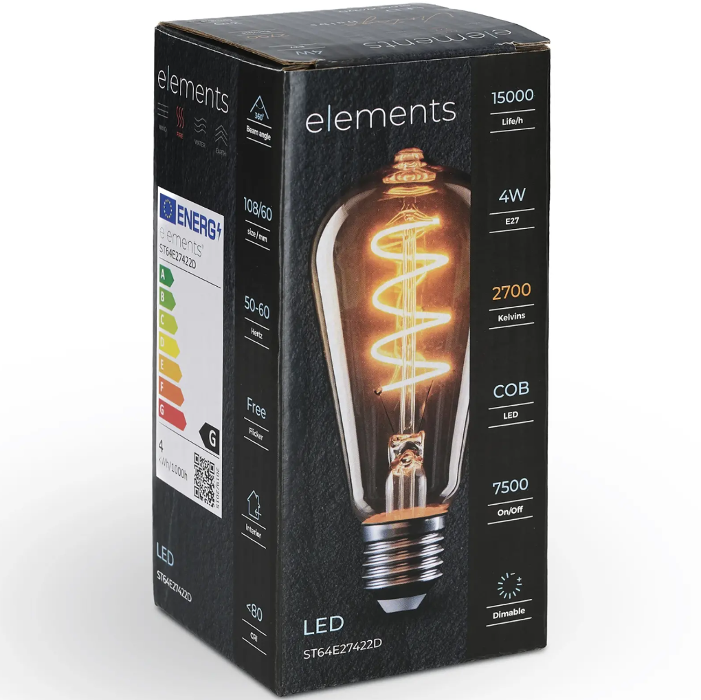 Димируема Led лампа 4W, E27, 400lm, 2200k, ST64E27422D
