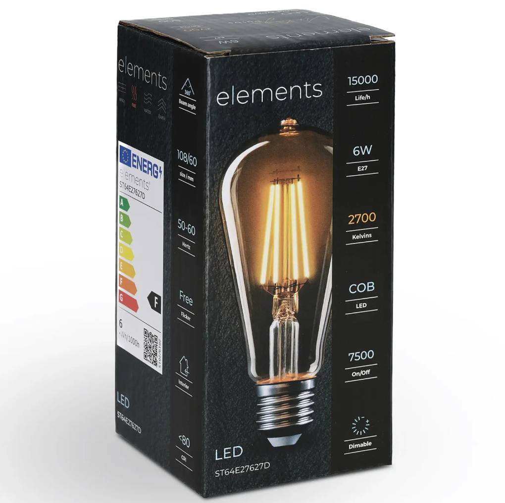 Димируема Led лампа 6W, E27, 600lm, 2200k, ST64E27627D