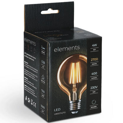 Димируема Led лампа 4W, E27, 400lm, 2700k, G80E27427D
