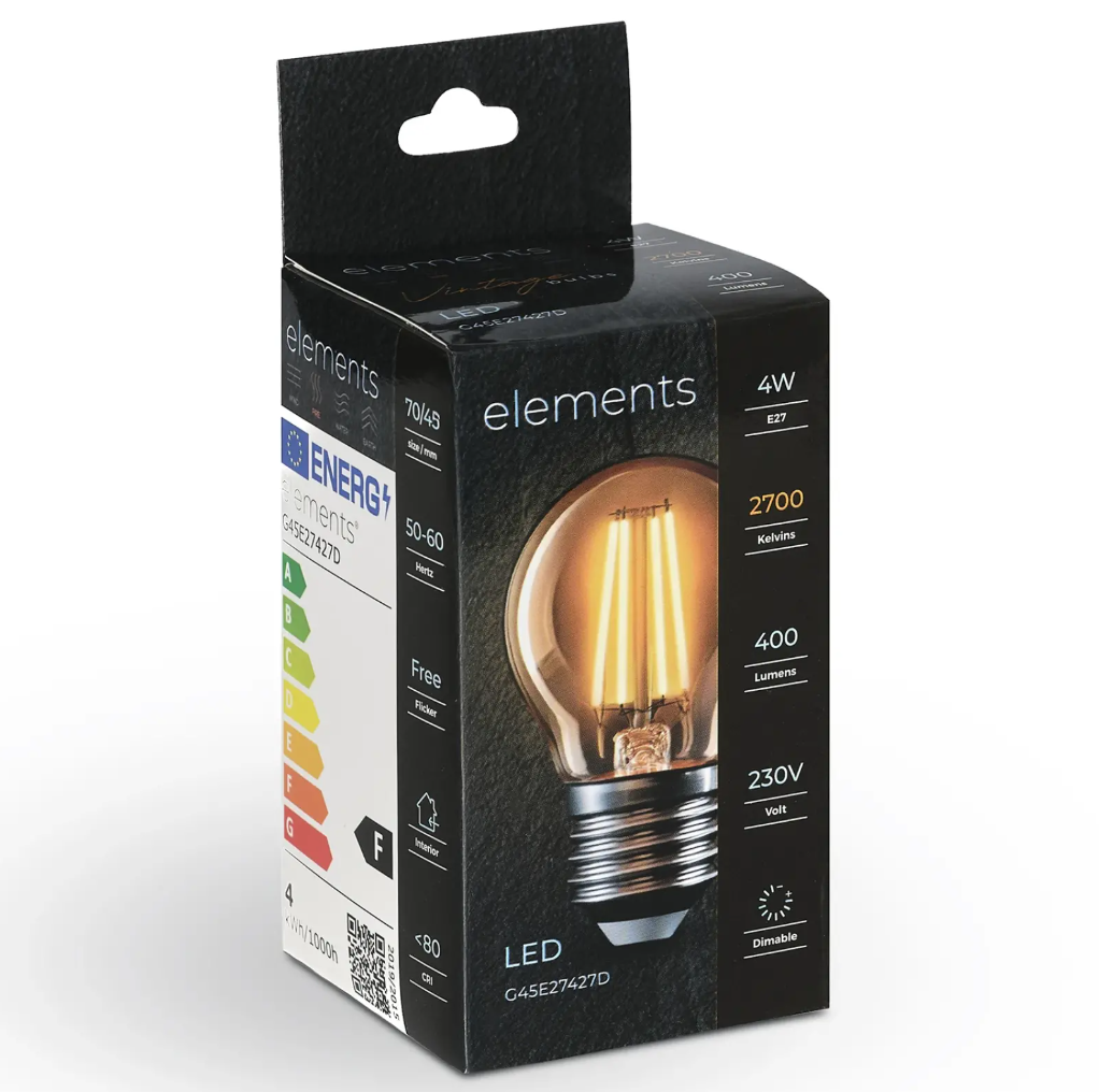 Димируема Led лампа 4W, E27, 400lm, 2700k, G45E27427D