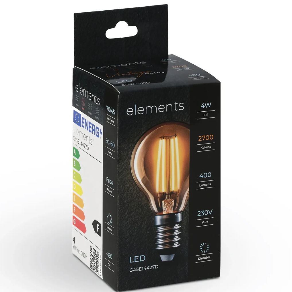 Димируема Led лампа 4W, E14, 400lm, 2700k, G45E14427D
