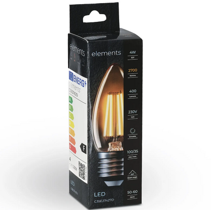 Димируема Led лампа 4W, E27, 400lm, 2700k, C35E27427D
