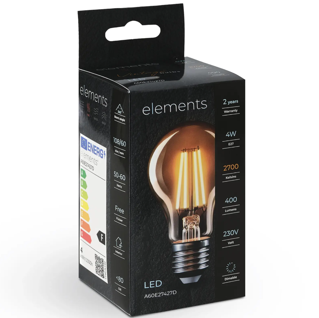 Димируема Led лампа 4W, E27, 400lm, 2700k, A60E27427D