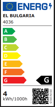 Аплик Passo, черен, led 4w, 150lm, 3000k, 4036 bk