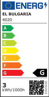 Аплик Kassel, черен, led 3w, 182lm, 3000k, 4020 bk