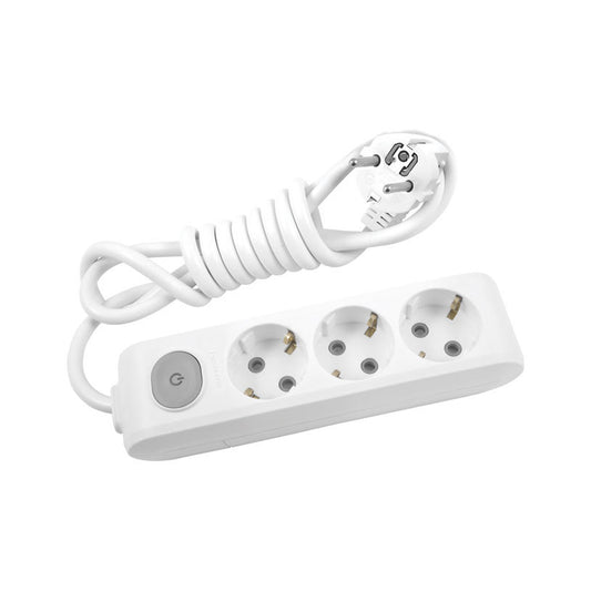 Разклонител Панасоник тройка с 5 м кабел+ключ бял WLTA0435-2WH