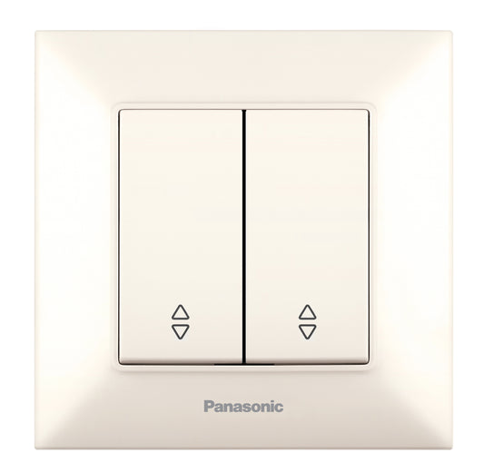 PANASONIC - Двоен дивиаторен ключ Panasonic Arkedia Slim крем WNTC0011-2BG