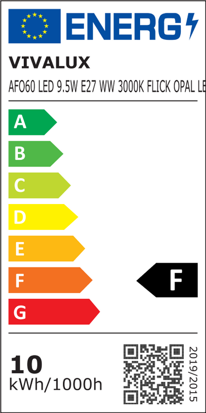 LED филамент лампа FLICK OPAL LED ∙ AFO60 ∙ 9.5W ∙ 1050lm ∙ E27 ∙ 3000K / 004176