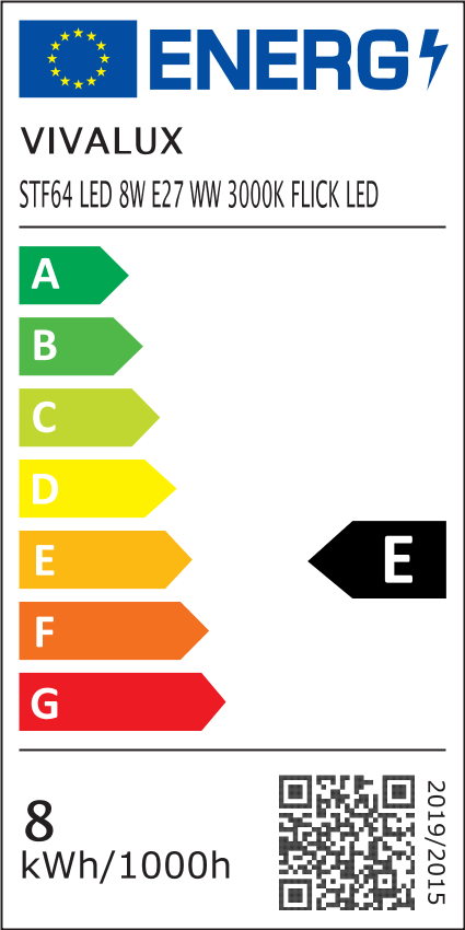 LED филамент лампа FLICK LED ∙ STF64 ∙ 8W ∙ 1055lm ∙ E27 ∙ 3000K / 005237