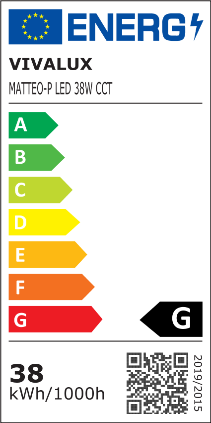 LED ПОЛИЛЕЙ MATTEO-P LED ∙ 38W ∙ ЧЕРНО+ДЪРВО ∙ CCT ∙ 3000-4000-6400K /005160