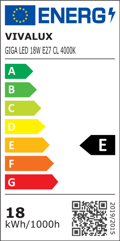LED лампа GIGA LED ∙ 18W ∙ 2000lm ∙ E27 ∙ 4000K / 004696