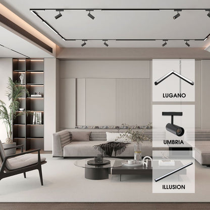 SLIM25 МАГНИТНО LED ОСВЕТИТЕЛНО ТЯЛО ILLUSION LED ∙ 12W ∙ ЧЕРЕН ∙ 3000K / 004898