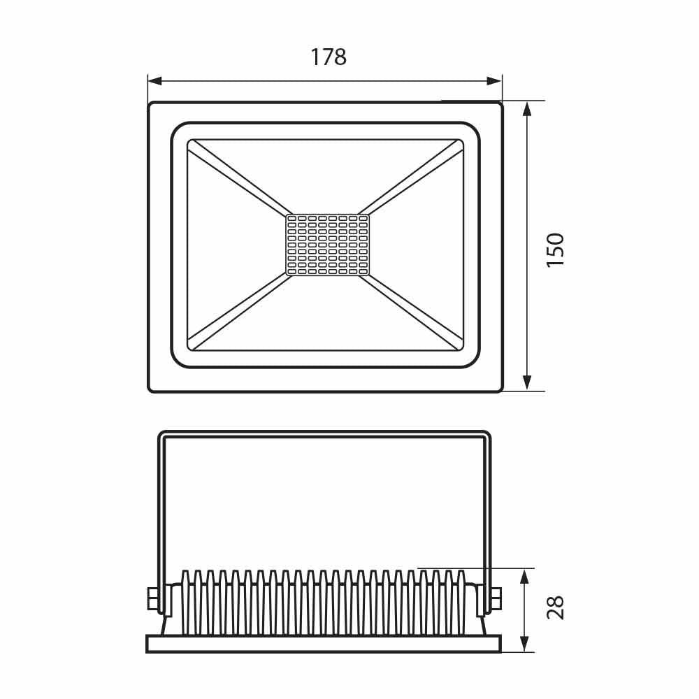 LED ПРОЖЕКТОР TREND LED ∙ 50W ∙ ЧЕРЕН ∙ 4000K / 003971