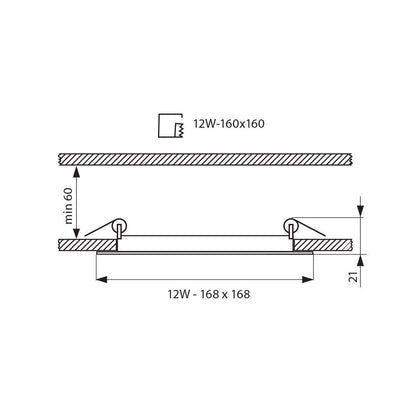 LED ПАНЕЛ GRID LED ∙ 12W ∙ 850LM ∙ БЯЛ ∙ 6000K / 004591