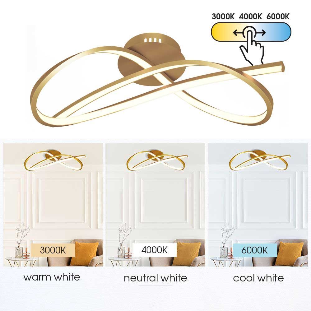 LED плафон MIRAGE LED ∙ 33W ∙ злато ∙ CCT-switch ∙ 3000-4000-6000K / 004861