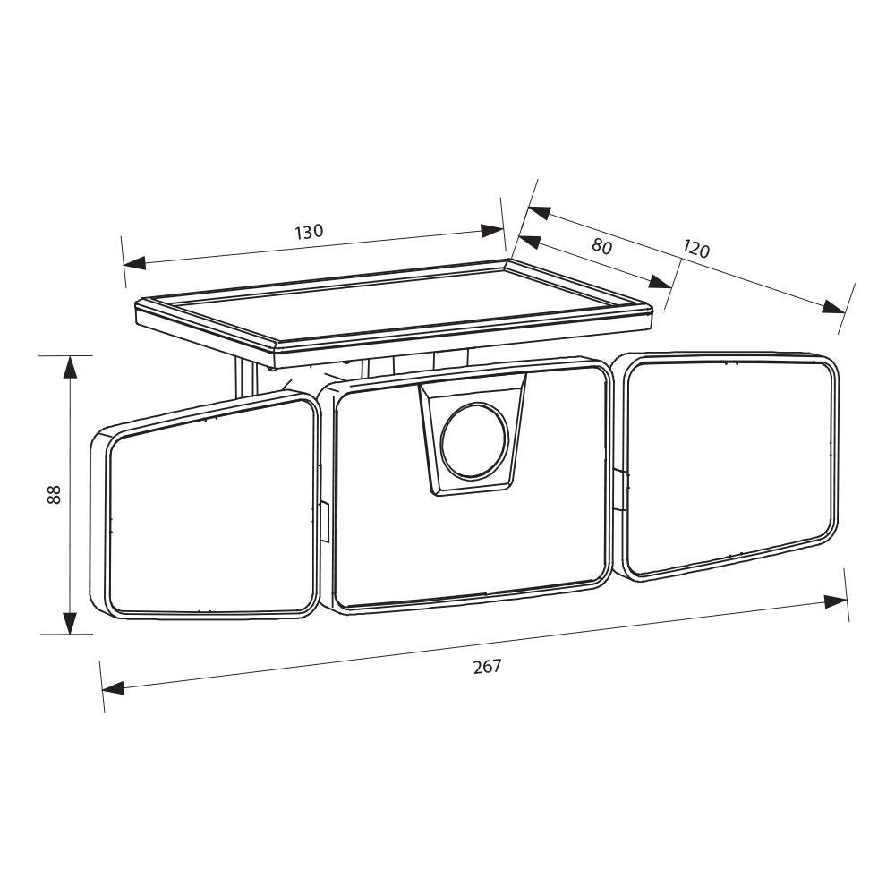 СОЛАРНО ФАСАДНО LED ТЯЛО СЪС СЕНЗОР BAT SOLAR LED ∙ PIR ∙ 7W ∙ 6400K ∙ IP44 / 005144