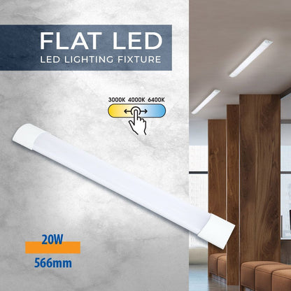 LED линейно осветително тяло FLAT LED ∙ 20W ∙ 600 mm ∙ CCT-switch ∙ 3000K-4000K-6400K / 005321