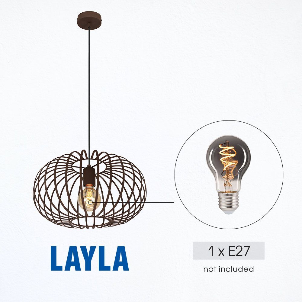 Полилей LAYLA ∙ SSP964-1H ∙ 1xE27 ∙ метал+PVC ∙ кафявo / 005284