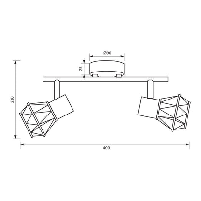 СПОТ FRODO ∙ SP795 ∙ 2XE27 ∙ МЕТАЛ ∙ БЯЛ / 005092