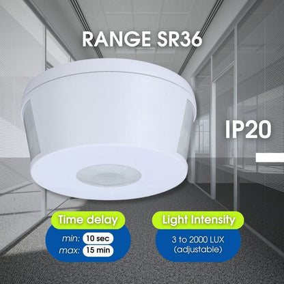 ИНФРАЧЕРВЕН СЕНЗОР ЗА КОРИДОР RANGE ∙ SR36 ∙ БЯЛ ∙ IP20 / 005077