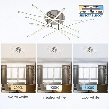 LED ПЛАФОН ANETA LED ∙ 40W ∙ ХРОМ ∙ CCT-SWITCH ∙ 3000-4000-6400K / 005162