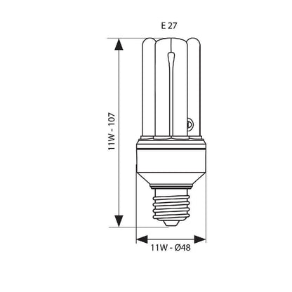 ЕНЕРГОСПЕСТЯВАЩА ЛАМПА SUPER MINI ∙ 11W ∙ 540LM ∙ E27 ∙ 2700K / 000086