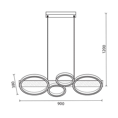 LED ПОЛИЛЕЙ MATTEO-P LED ∙ 38W ∙ ЧЕРНО+ДЪРВО ∙ CCT ∙ 3000-4000-6400K /005160