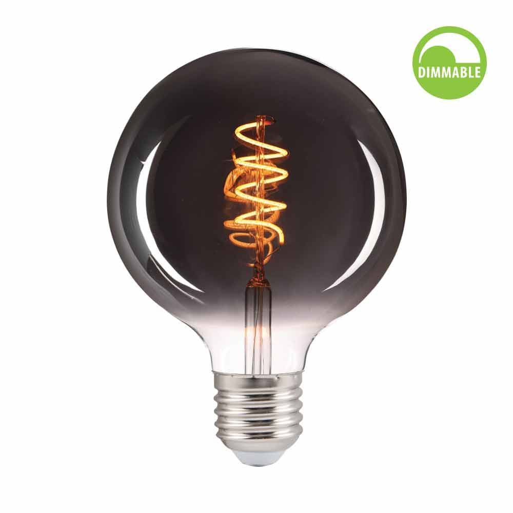 LED филамент лампа FLICK SMOKE LED ∙ GFS95 ∙ 4W ∙ 100lm ∙ E27 ∙ 1800K ∙ димируема / 004777