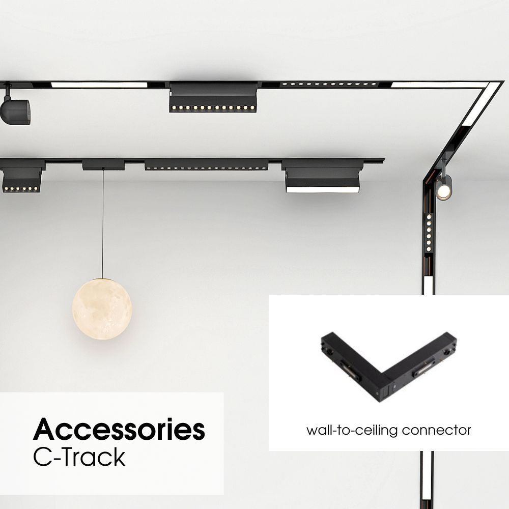 SLIM25 ЕЛЕКТРИЧЕСКИ КОНЕКТОР СТЕНА-ТАВАН C-TRACK ∙ ЧЕРЕН / 004940