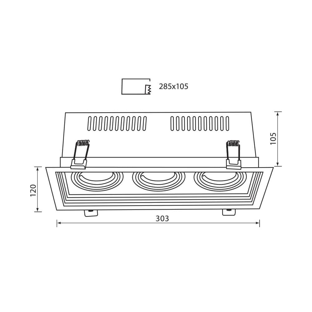 ПОДВИЖНА ЛУНА ЗА ВГРАЖДАНЕ NEXT ∙ 3 X GU10 ∙ БЯЛА / 004272