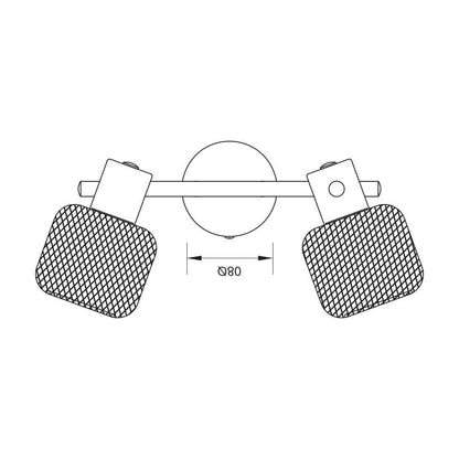 Спот ELINOR ∙ SP959-2L ∙ 2xE14 ∙ метал+PVC ∙ мрежа ∙ черен / 005279