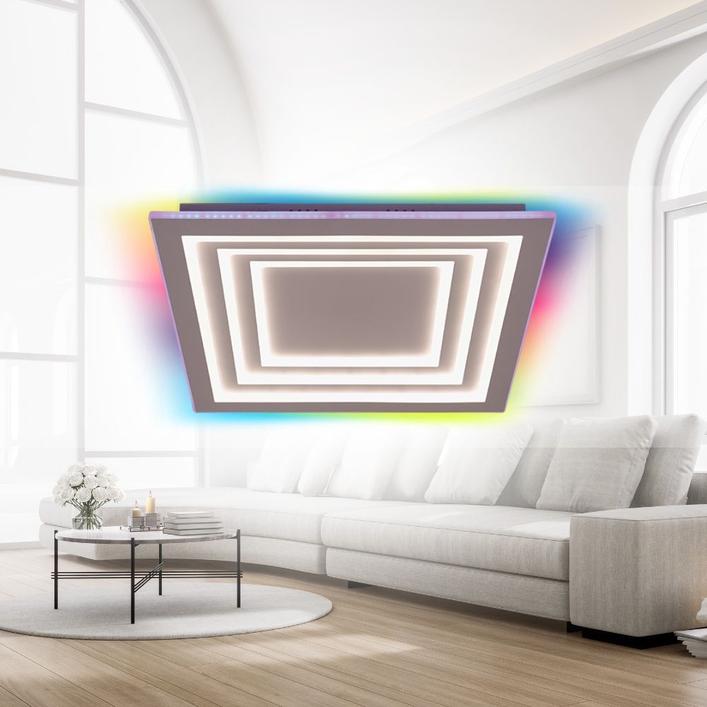 МУЛТИФУНКЦИОНАЛНА LED ПЛАФОНИЕРА С ДИСТАНЦИОННО DAKOTA ∙ 102W ∙ RGB+CCT ∙ 3000-6000K / 005171