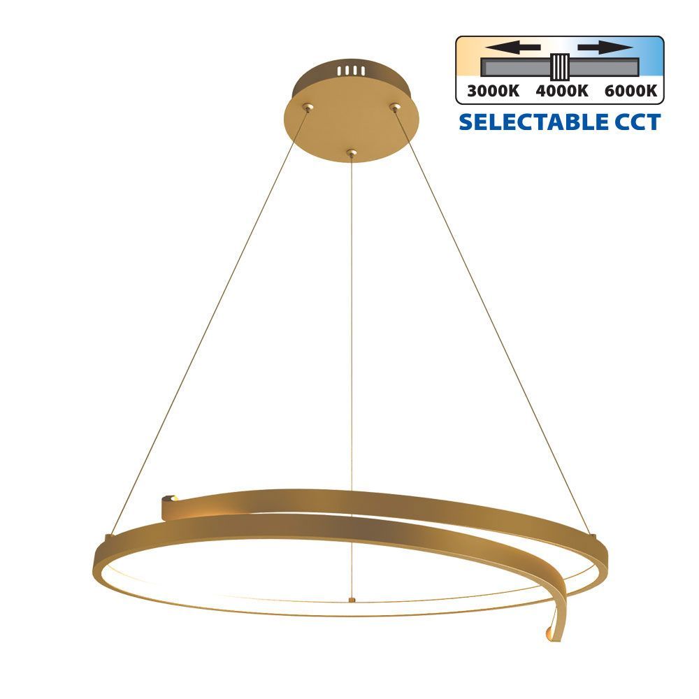 LED ПОЛИЛЕЙ OMICRON LED ∙ 38W ∙ ЗЛАТО ∙ CCT-SWITCH ∙ 3000-4000-6000K / 004869