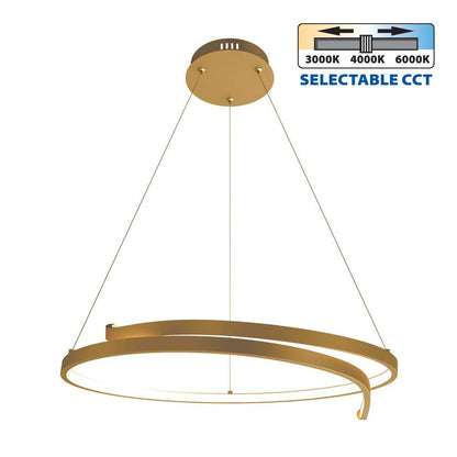 LED ПОЛИЛЕЙ OMICRON LED ∙ 38W ∙ ЗЛАТО ∙ CCT-SWITCH ∙ 3000-4000-6000K / 004869