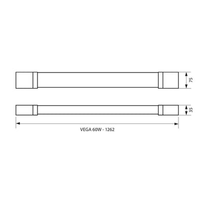 LED ОСВЕТИТЕЛНО ТЯЛО VEGA LED ∙ 60W ∙ 1200 MM ∙ 4000K ∙ IP65 / 004020